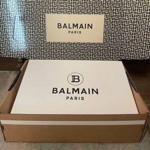 Balmain Authentic white large gift box with ribbon and shipping box.